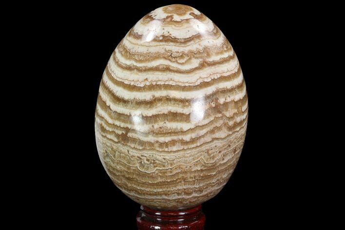 Polished, Banded Aragonite Egg - Morocco #98933